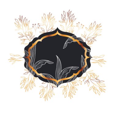 bitkiler ve otlar izole simgesi olan çerçeve