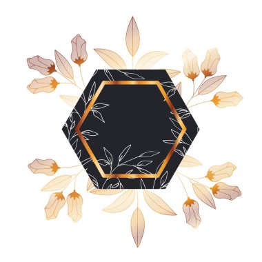 bitkiler ve otlar izole simgesi olan çerçeve