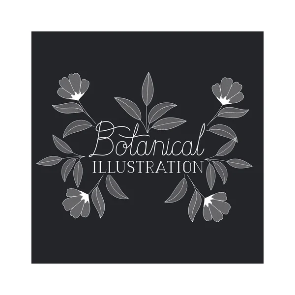 Etichetta illustrazione botanica con piante — Vettoriale Stock