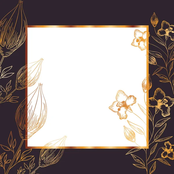 Patroon bloemen en blaadjes van geïsoleerde pictogram — Stockvector