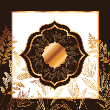 bitkiler ve otlar izole simgesi olan çerçeve