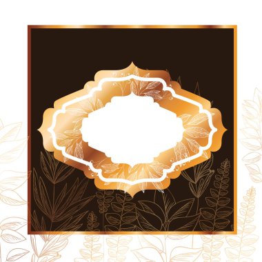 bitkiler ve otlar izole simgesi olan çerçeve