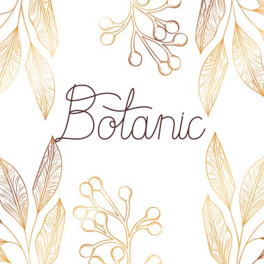 bitkiler izole simgesi olan botanik etiket