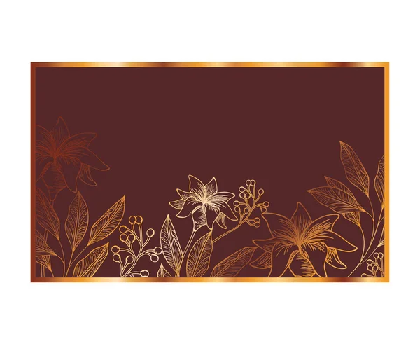 Modello fiori e foglie icona isolata — Vettoriale Stock