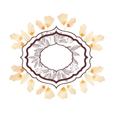 bitkiler ve otlar izole simgesi olan çerçeve