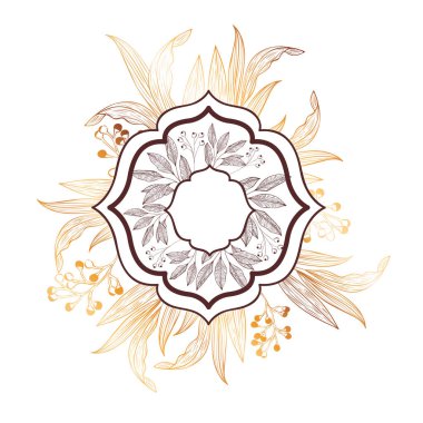 bitkiler ve otlar izole simgesi olan çerçeve