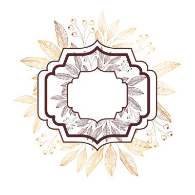 bitkiler ve otlar izole simgesi olan çerçeve