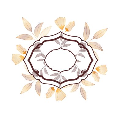 bitkiler ve otlar izole simgesi olan çerçeve