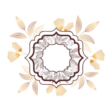 bitkiler ve otlar izole simgesi olan çerçeve