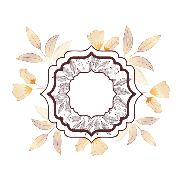 bitkiler ve otlar izole simgesi olan çerçeve