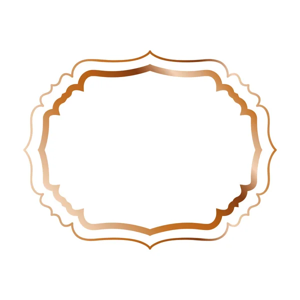 Elegante marco dorado aislado icono — Vector de stock