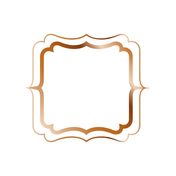 Elegant frame golden isolated icon — Stock Vector