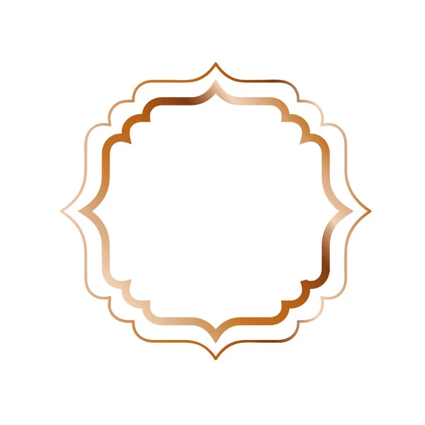 Elegante marco dorado aislado icono — Vector de stock