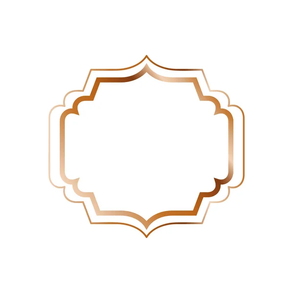 Elegante marco dorado aislado icono — Vector de stock