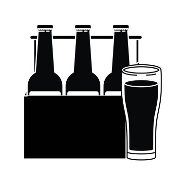 bira şişe ve cam izole kutsal kişilerin resmi kutusu