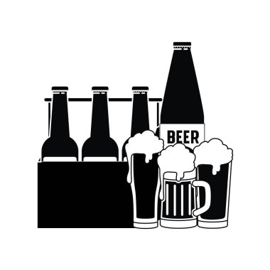 bira şişe ve cam izole kutsal kişilerin resmi kutusu
