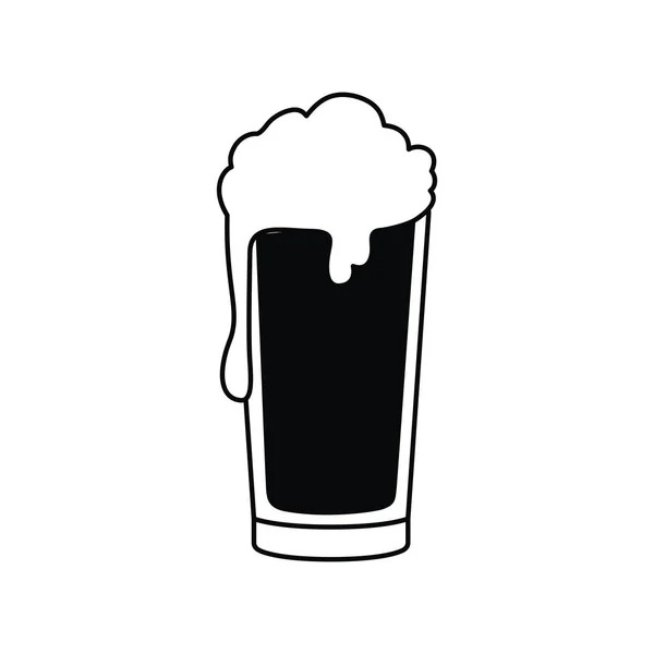 Pivo s pěnou izolované ikonou — Stockový vektor