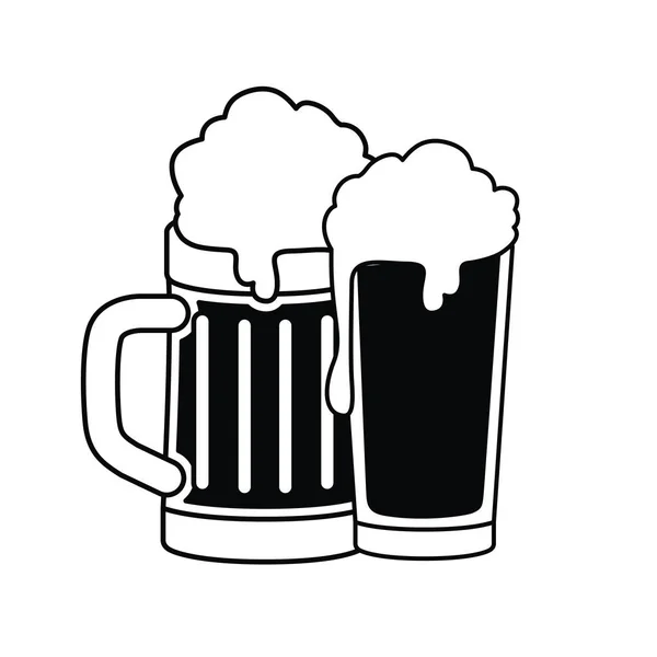 Cerveja com espuma ícone isolado — Vetor de Stock