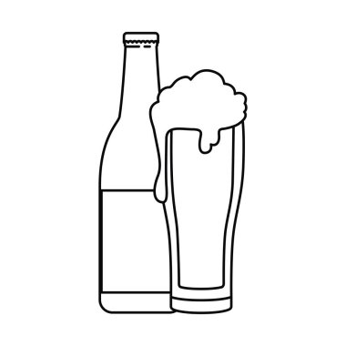 şişe bira ve cam izole simgesinin