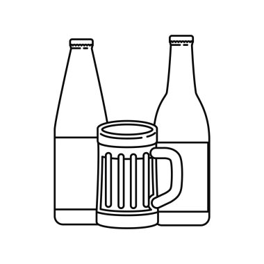 şişe bira ve cam izole simgesinin