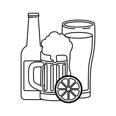 şişe bira ve cam izole simgesinin