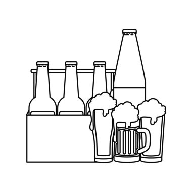 bira şişe ve cam izole kutsal kişilerin resmi kutusu