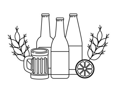 şişe bira ve cam izole simgesinin