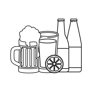 şişe bira ve cam izole simgesinin