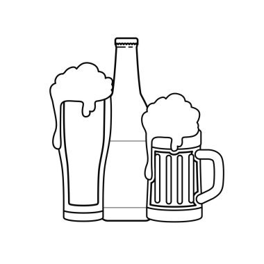 şişe bira ve cam izole simgesinin