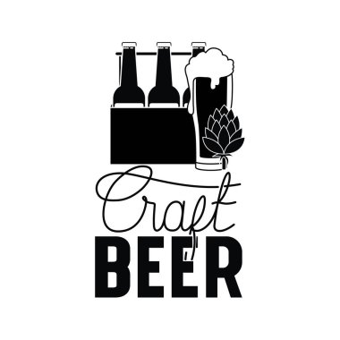 zanaat bira etiket izole simgesi