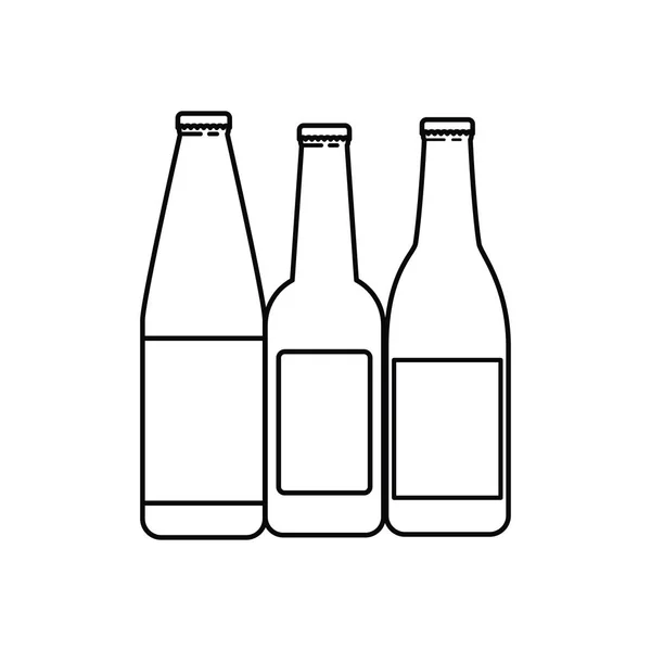 Bierflaschen isoliert Symbol — Stockvektor