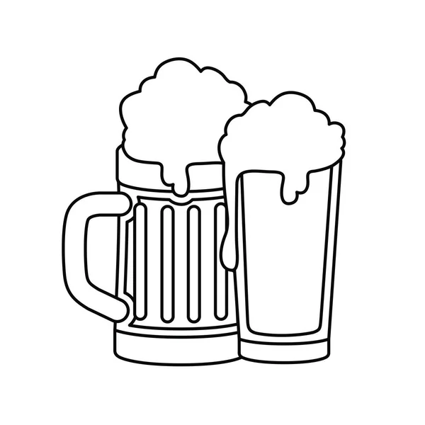 Bier met schuim geïsoleerde pictogram — Stockvector