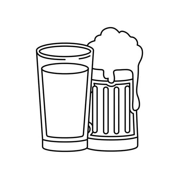 Cerveja com espuma ícone isolado — Vetor de Stock