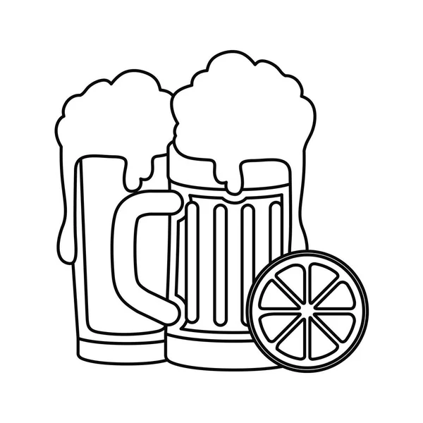 Cerveza con icono de espuma aislada — Vector de stock