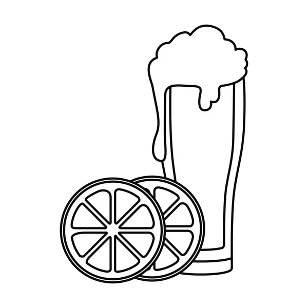 Bier mit Schaumstoffsymbol — Stockvektor