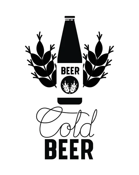 Koud biertje label geïsoleerde pictogram — Stockvector