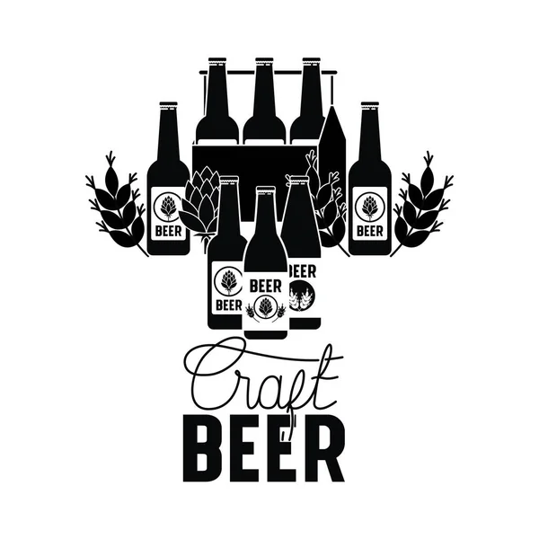 Kézműves sör címke elszigetelt ikon — Stock Vector