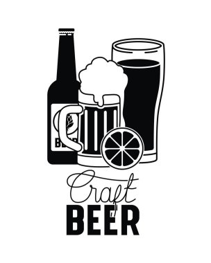 zanaat bira etiket izole simgesi