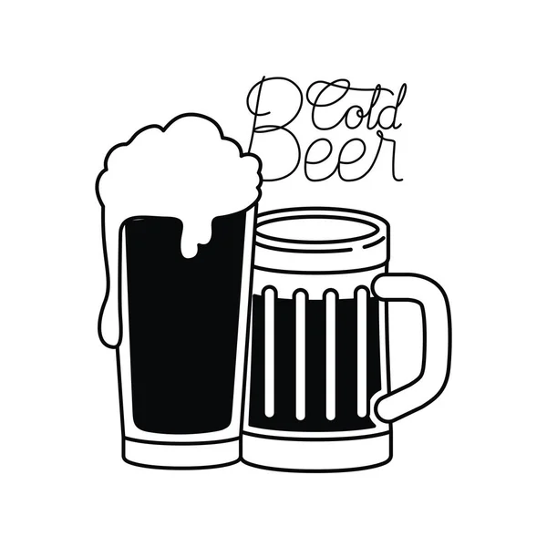 Etiqueta de cerveza fría icono aislado — Vector de stock