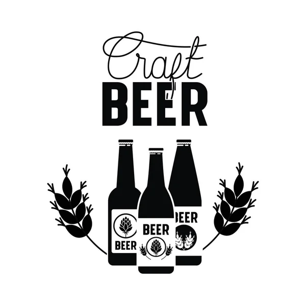 Kézműves sör címke elszigetelt ikon — Stock Vector
