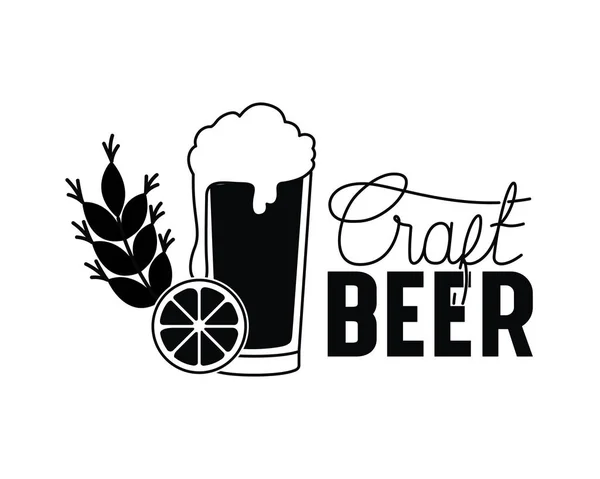 Ambachtelijke bier label geïsoleerde pictogram — Stockvector