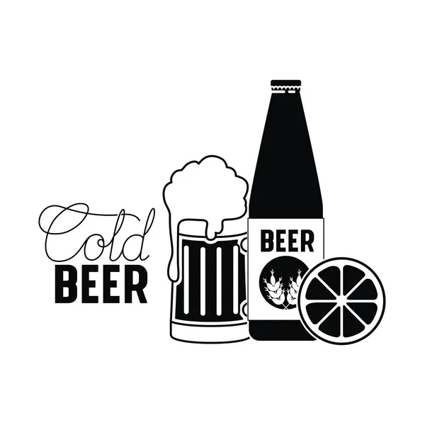 冷啤酒标签隔离图标 — 图库矢量图片