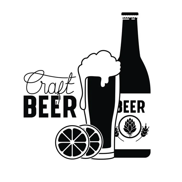 Etiqueta de cerveza artesanal icono aislado — Vector de stock