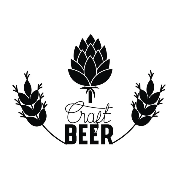 Etiqueta de cerveza artesanal con icono aislado de piña — Vector de stock