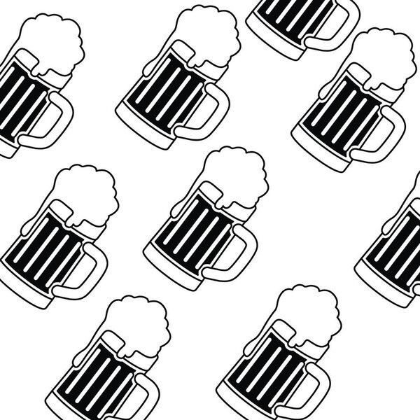 Шаблон пива с изолированной иконкой
