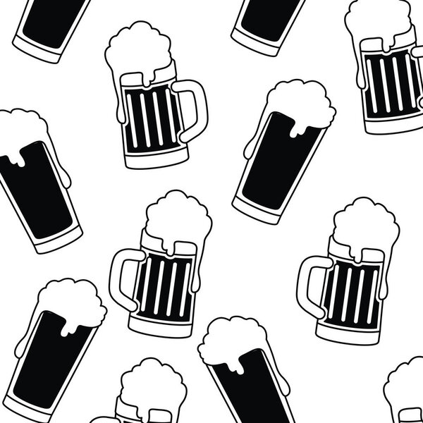 Шаблон пива с изолированной иконкой
