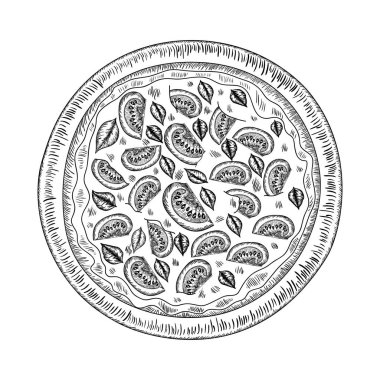 lezzetli İtalyan pizza izole simgesi