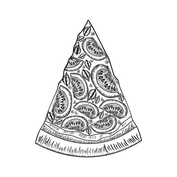 Délicieuse pizza italienne icône isolée — Image vectorielle