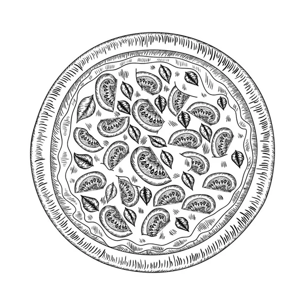 Pizza Italia lezat ikon terisolasi - Stok Vektor