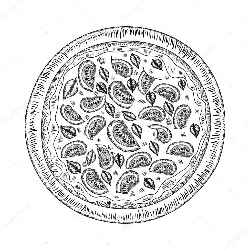 delicious italian pizza isolated icon